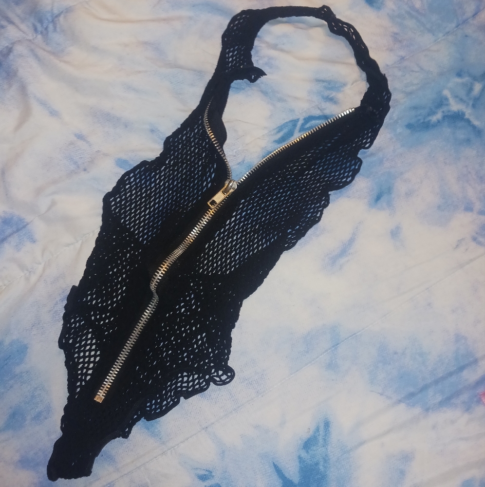 Black fishnet one piece size small/med dancewear